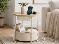 Thumbnail for ide Table with Charging Station Round End Table
