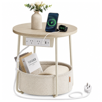 Thumbnail for ide Table with Charging Station Round End Table