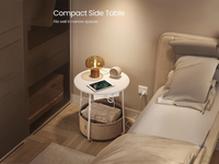 Thumbnail for VASAGLE Side Table with Charging Station