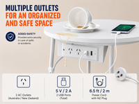 Thumbnail for VASAGLE Side Table with Charging Station