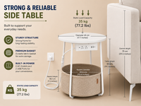 Thumbnail for VASAGLE Side Table with Charging Station