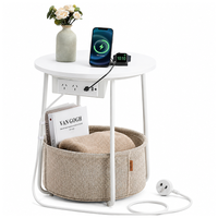 Thumbnail for VASAGLE Side Table with Charging Station