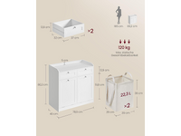 Thumbnail for VASAGLE Bathroom Cabinet with Laundry Baskets