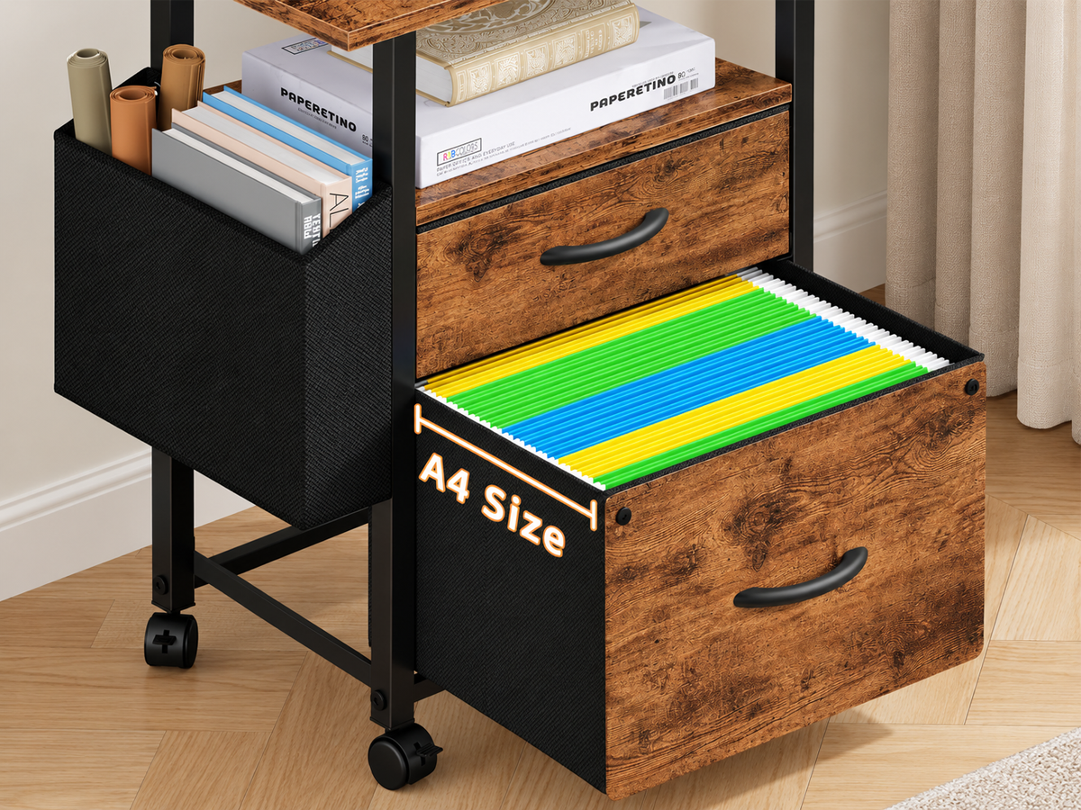 2 Drawer File Cabinet Mobile Filing Cabinet