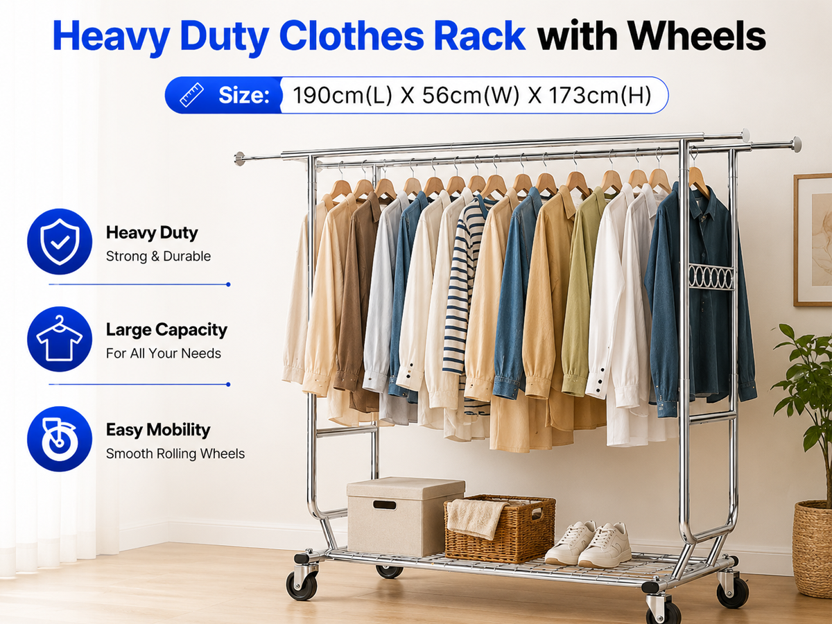 Metal Wardrobe Clothes Rack
