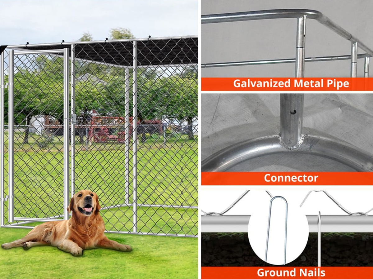 Outdoor Dog Run with Shade Sail