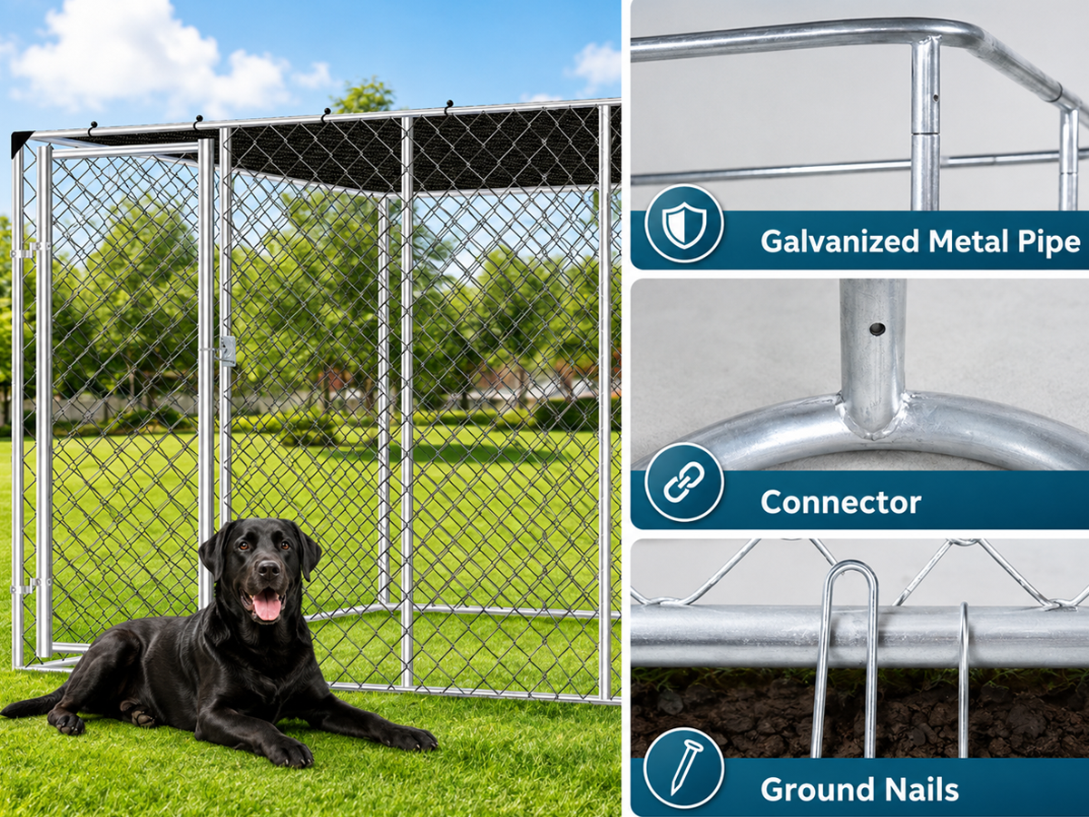 Outdoor Dog Run with Shade Sail
