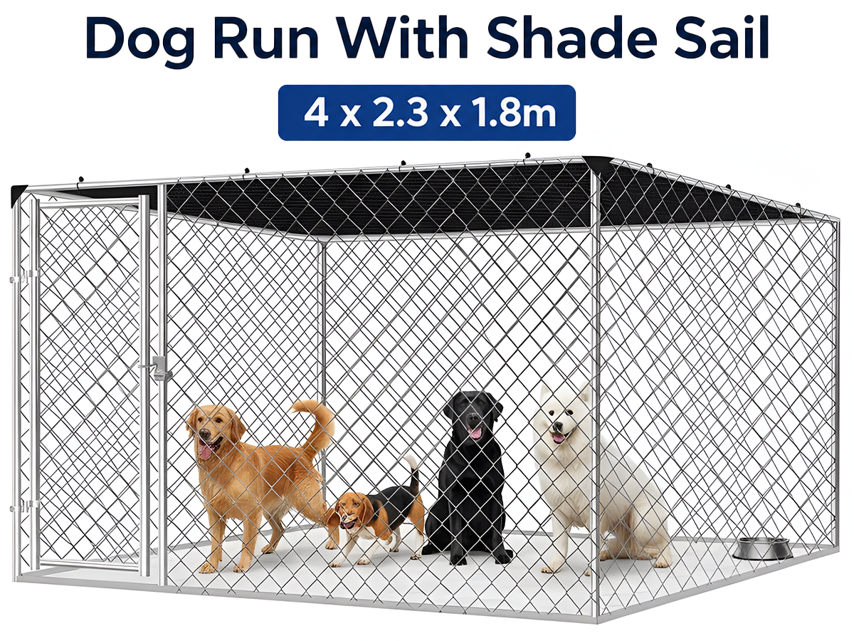 Outdoor Dog Run with Shade Sail