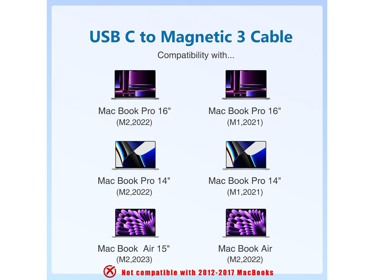 140W USBC to Magnetic 3 Cable