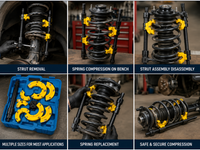 Thumbnail for Strut Spring Compressor Kit Interchangeable Fork Strut Spring Extractor Set