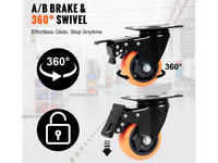 Thumbnail for Caster Wheels Trolley Wheels 4 Pcs