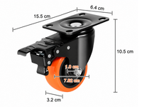 Thumbnail for Caster Wheels Trolley Wheels 4 Pcs