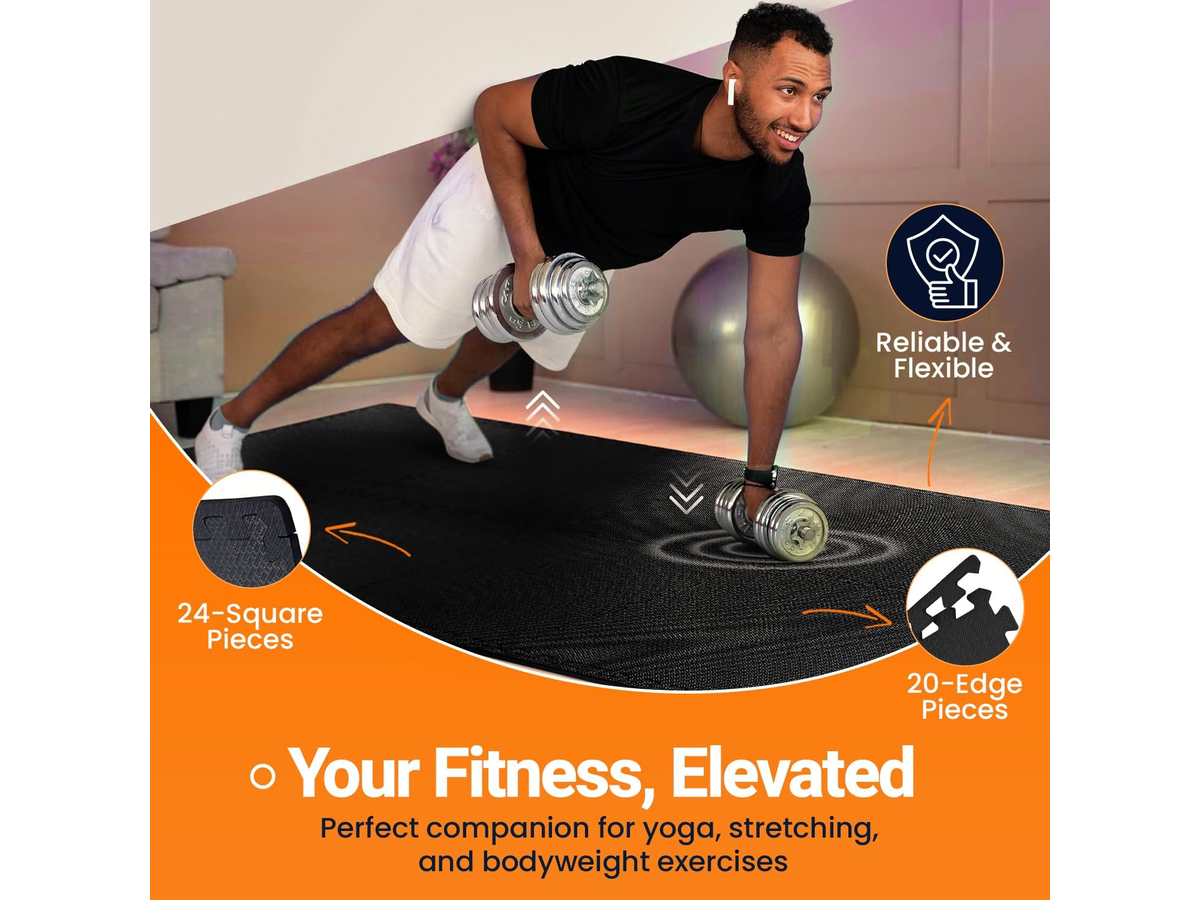 24 Pack EVA Foam Gym Interlocking Floor Puzzle Mats