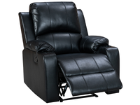 Thumbnail for Recliner Chair Leather Gel Black with Cup Holders