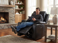 Thumbnail for Recliner Chair Leather Gel Black with Cup Holders