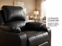 Thumbnail for Recliner Chair Leather Gel Black with Cup Holders