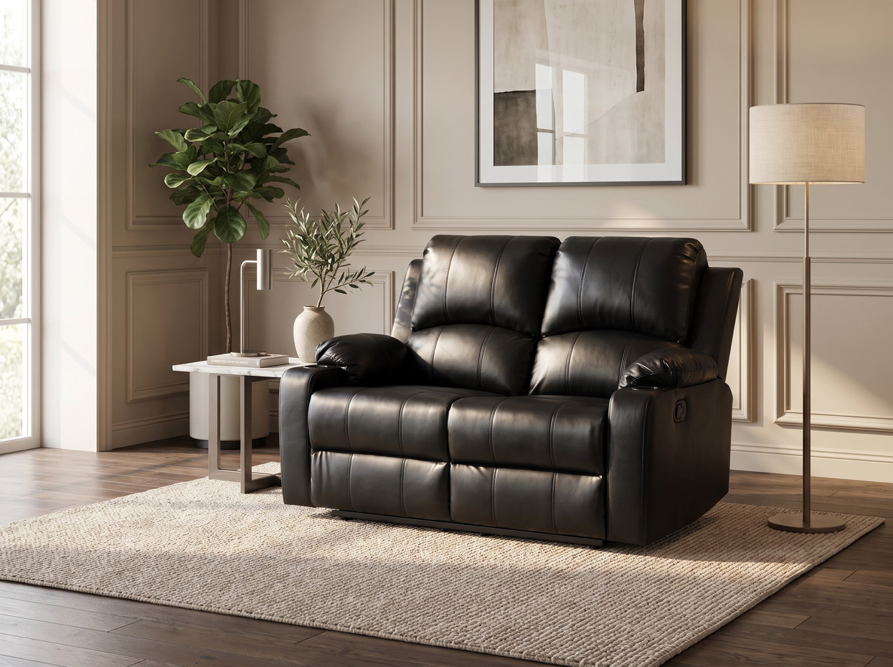 Recliner Sofa Motion Loveseat 2 Seater Leather