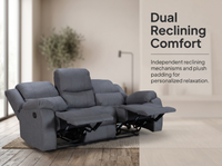 Thumbnail for Manual 3 Seater Recliner Sofa