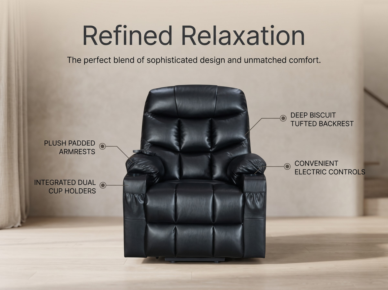 Recliner Chair with Massage Heat Electric Power Lift