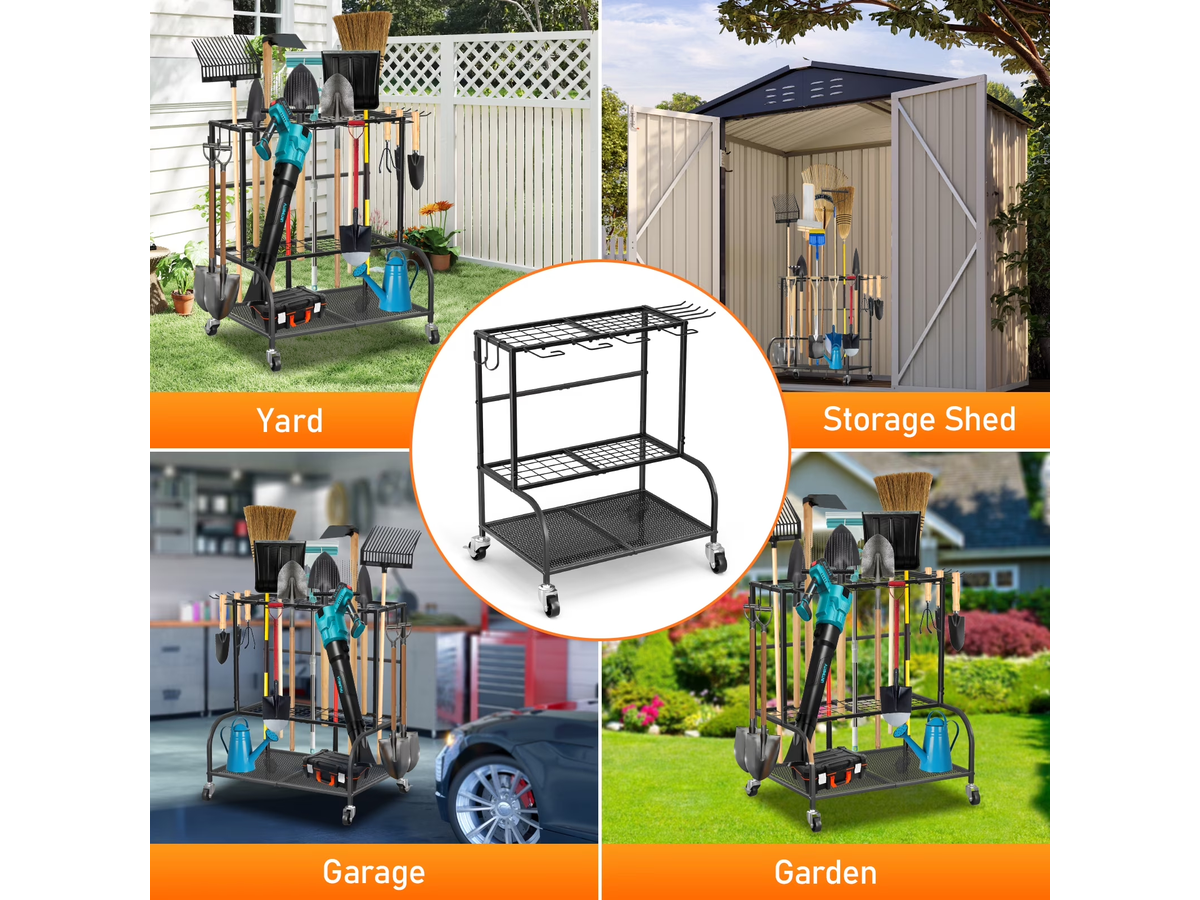 Garden Tool Organizer with Wheels