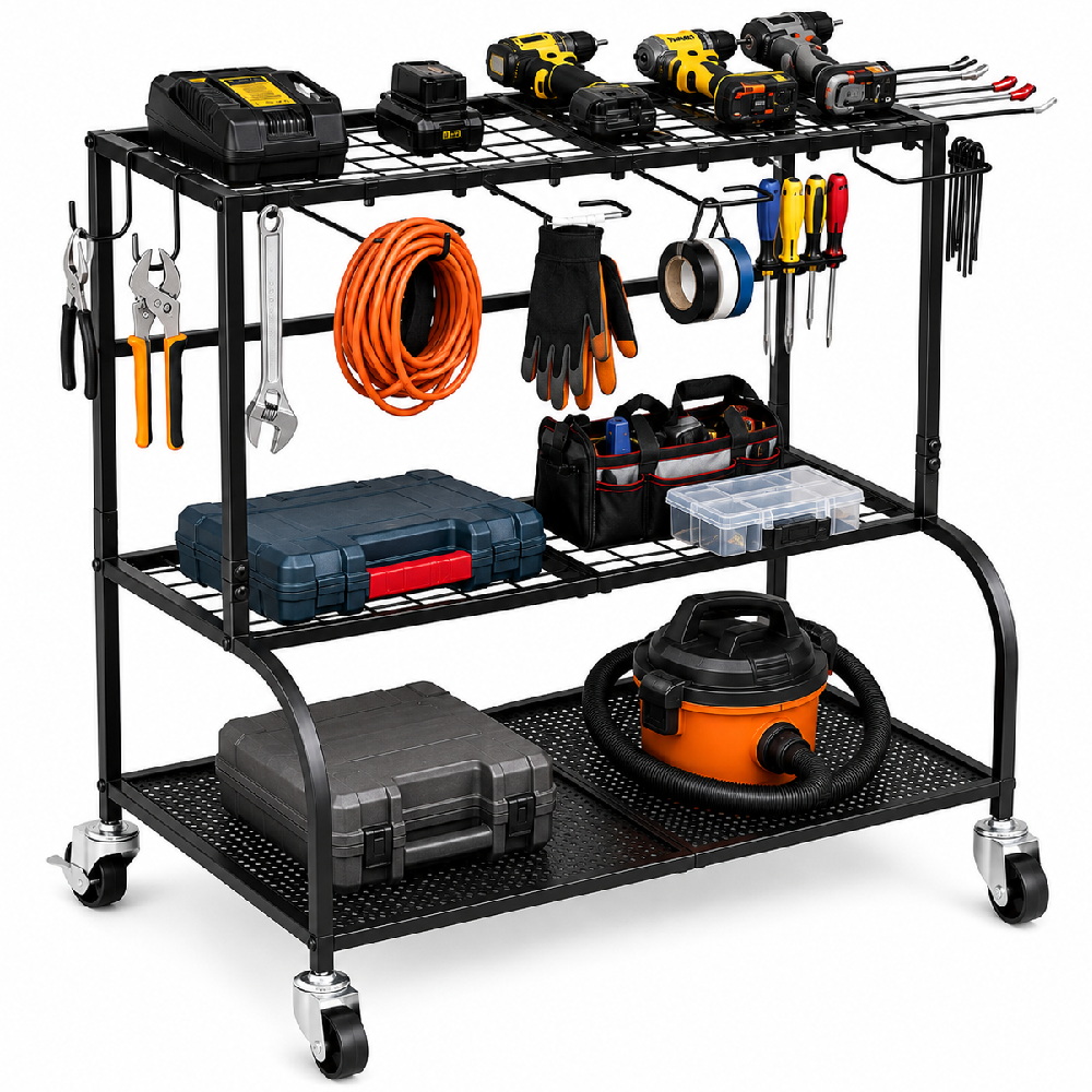 Garden Tool Organizer with Wheels