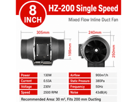 Thumbnail for Inline Extractor Fan Exhaust Duct 200MM