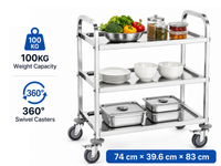 Thumbnail for Stainless Steel Trolley Kitchen Storage Trolley