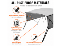 Thumbnail for 4 Bow Boat Bimini Top Cover 2.1-2.2M