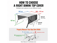 Thumbnail for 4 Bow Bimini Top Boat Cover 2.0-2.1M