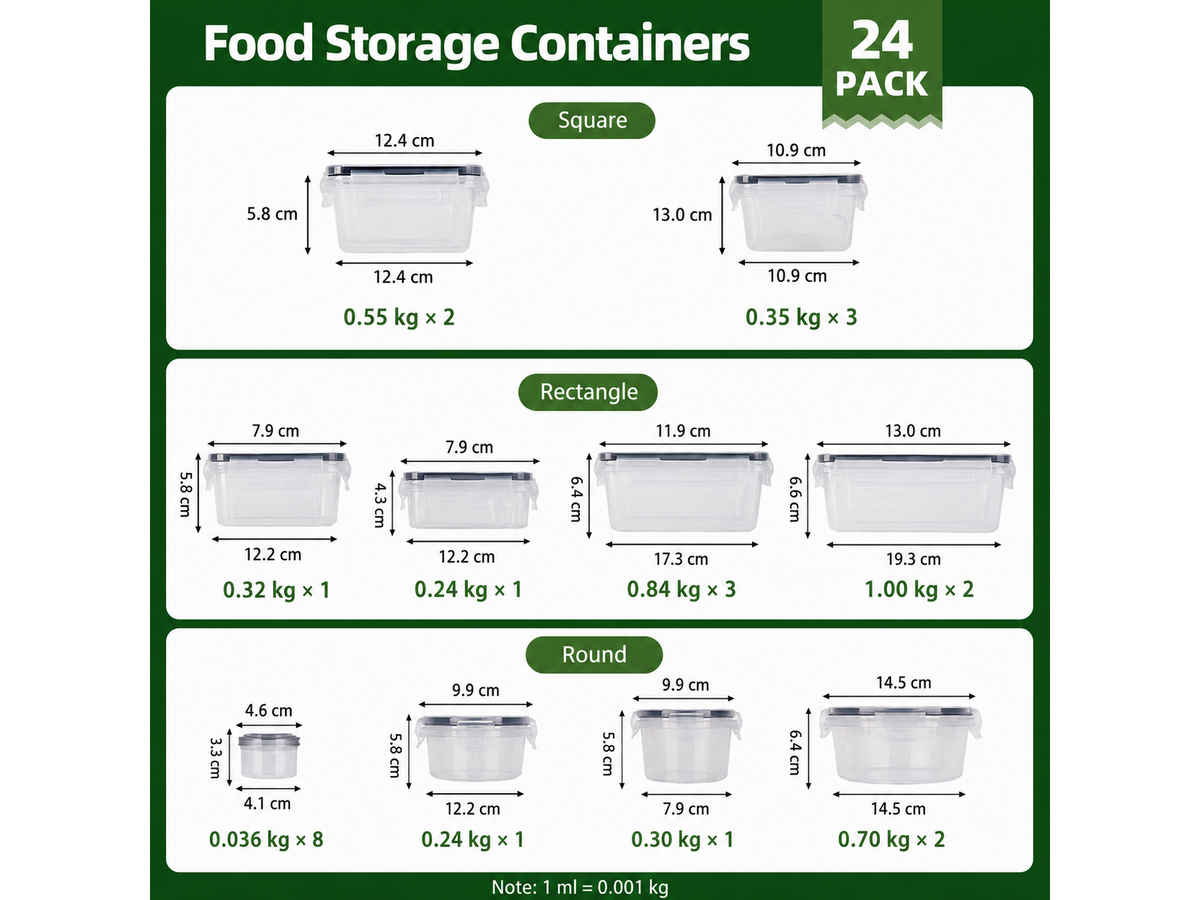 Food Storage Containers Set 50 Piece