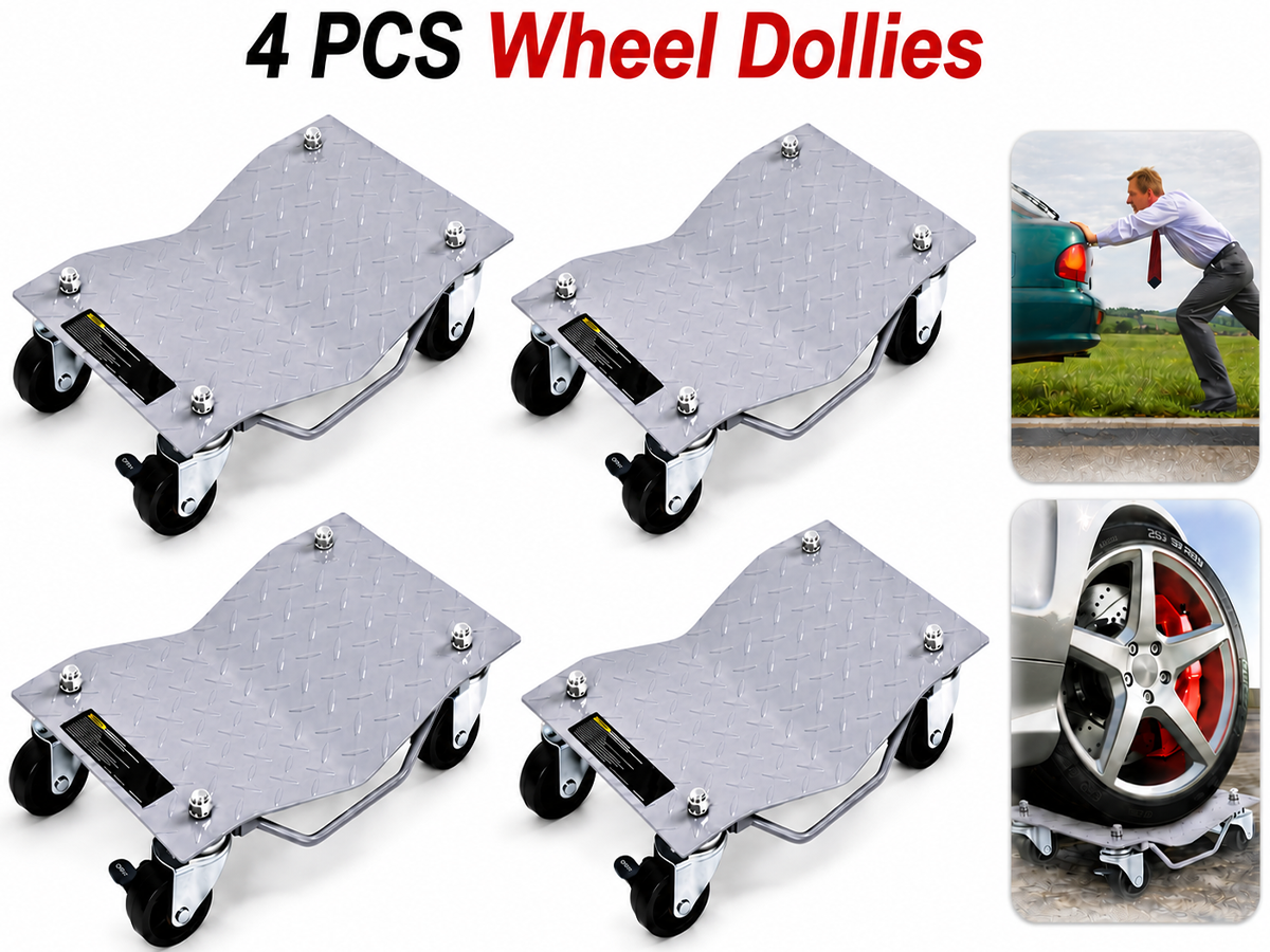 Tire Wheel Dolly 4 Pack Heavy Duty Vehicle Positioning Skates