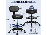 Thumbnail for Salon Stool Adjustable Rolling Spa Stool