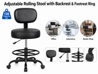 Thumbnail for Salon Stool Adjustable Rolling Spa Stool