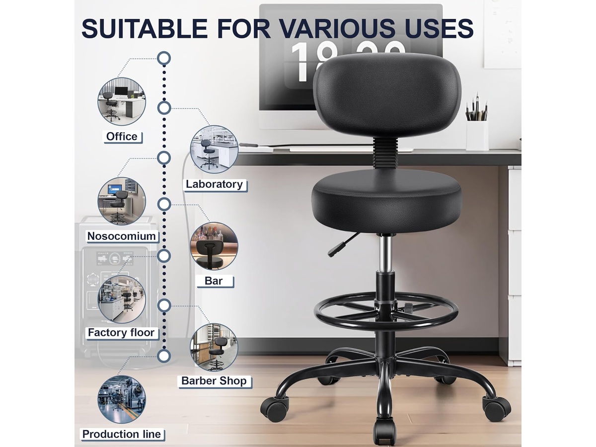 Salon Stool Adjustable Rolling Spa Stool