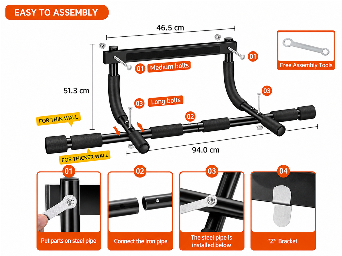 Chin Up Pull Up Bar Upper Body Workout Bar