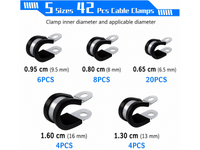 Thumbnail for Rubber Hose Clamps 42PCS Stainless Steel P Clips Assortment Kit