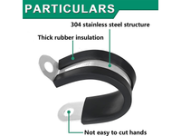 Thumbnail for Rubber Hose Clamps 42PCS Stainless Steel P Clips Assortment Kit