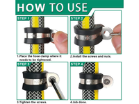 Thumbnail for Rubber Hose Clamps 42PCS Stainless Steel P Clips Assortment Kit