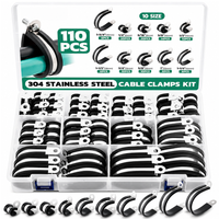 Thumbnail for Rubber Hose Clamps 42PCS Stainless Steel P Clips Assortment Kit