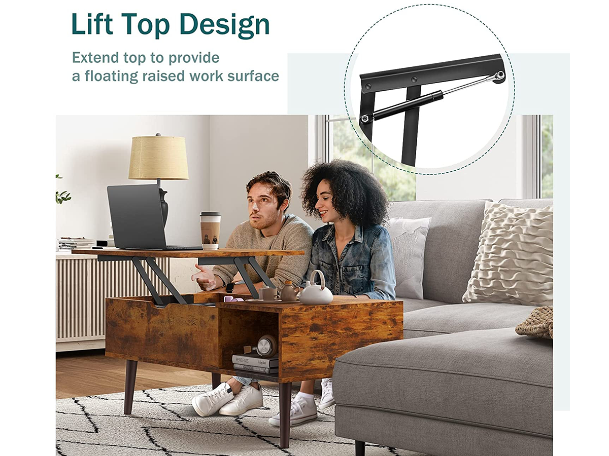 Coffee Table with Lift Top and Hidden Storage