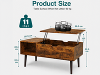 Thumbnail for Coffee Table with Lift Top and Hidden Storage