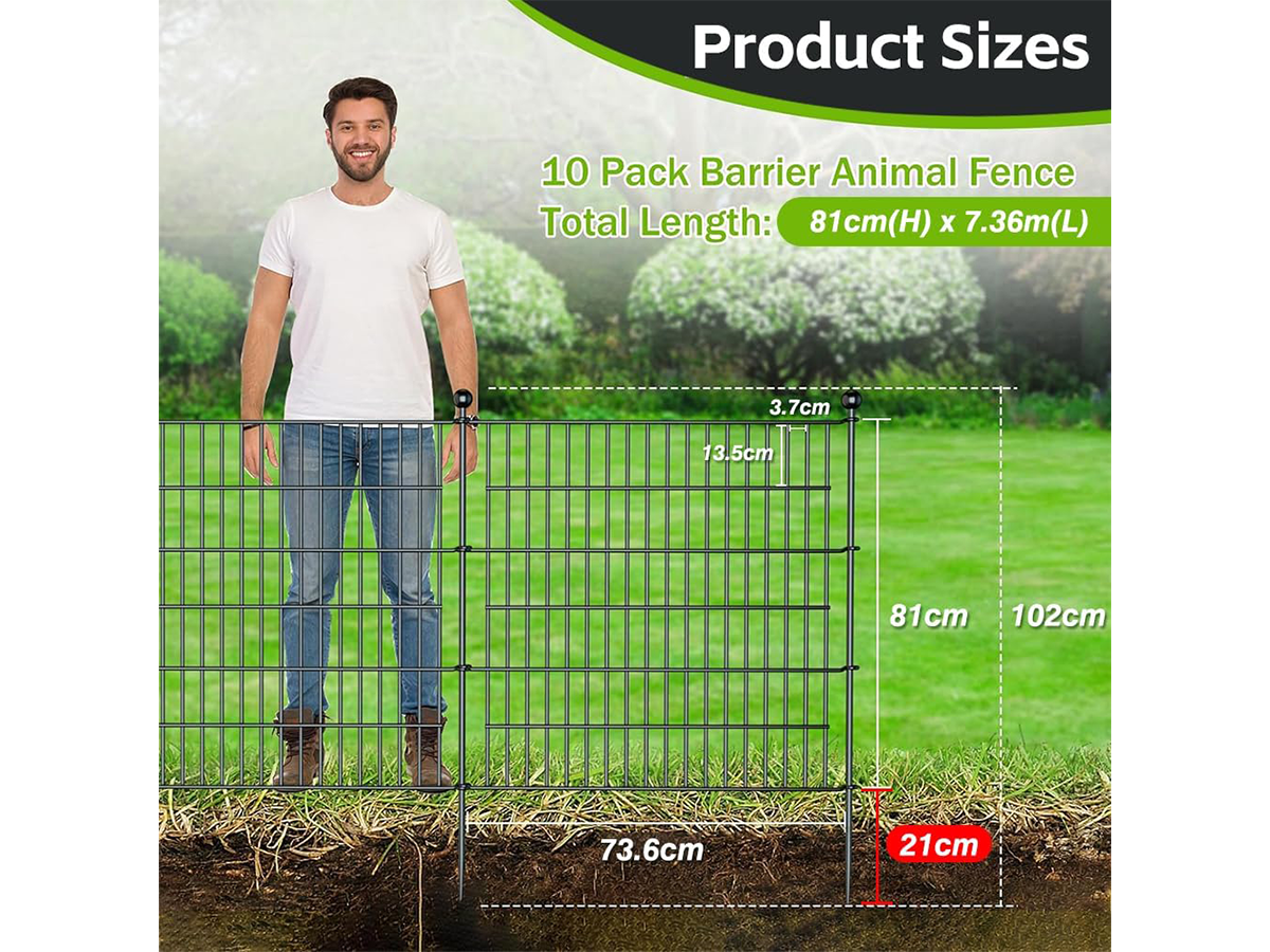 Metal Fence Panels 10 Pcs