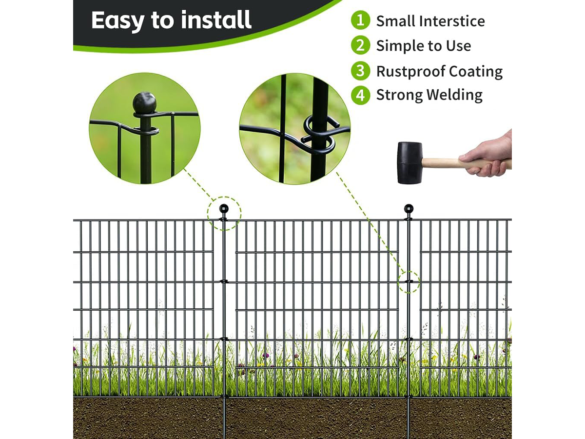 Metal Fence Panels 10 Pcs
