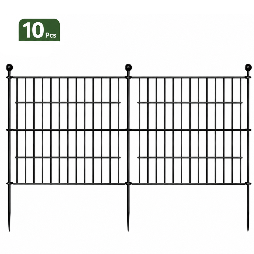 Metal Fence Panels 10 Pcs