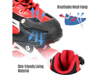 Thumbnail for Kids Adjustable Inline Skates with Light Up Wheels Size 28-32