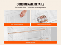 Thumbnail for Bird Cage Parrot Aviary Perch Carrier