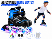Thumbnail for Kids Adjustable Inline Skates with Light Up Wheels Size 33-37