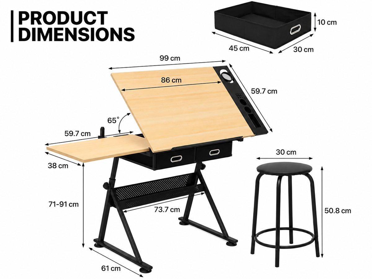 Drafting table Drawing Art Table with Stool