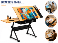 Thumbnail for Drafting table Drawing Art Table with Stool