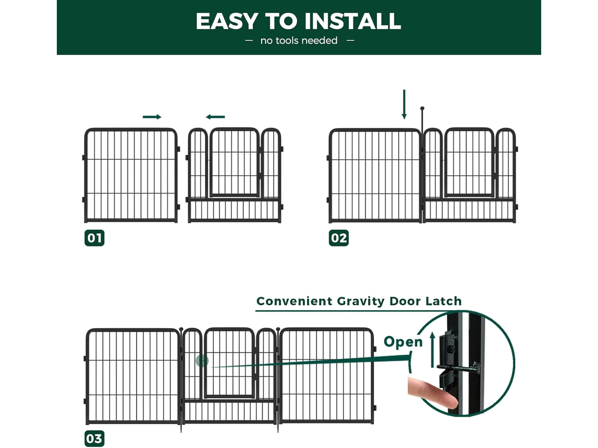 Dog Playpen Pet Play pen Fence 8 Panels